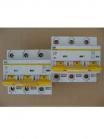 Фотография модульных автоматических выключателей ВА 47 100 с тремя полюсами на номинальные токи 80А и 100А выпуска IEK