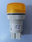 Фотография жёлтого светового индикатора типа ENR-22 со съёмным источником света (базовое исполнение с неоновой лампой)