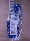 Фотография упаковки наконечников-гильз E2508 с синим изолированным фланцем производства IEK