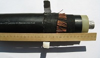 Фотография кабеля с изоляцией из сшитого полиэтилена маркировки АПвЭгаП на 95 кВ 1х500