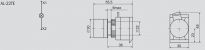Габариты и электрическая схема светосигнального неонового индикатора AL-22TE производства компании ИЭК