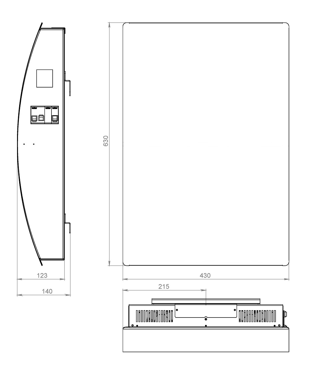 Установочные и габаритные размеры стабилизатора напряжения СНПТО Parus-14 для дома или офиса